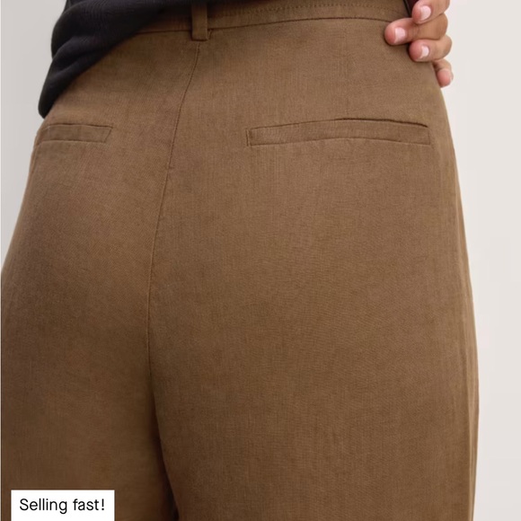 NWT Everlane Way-High Drape Pant, Size 0R - Navy/Bone stripe - Picture 3 of 6